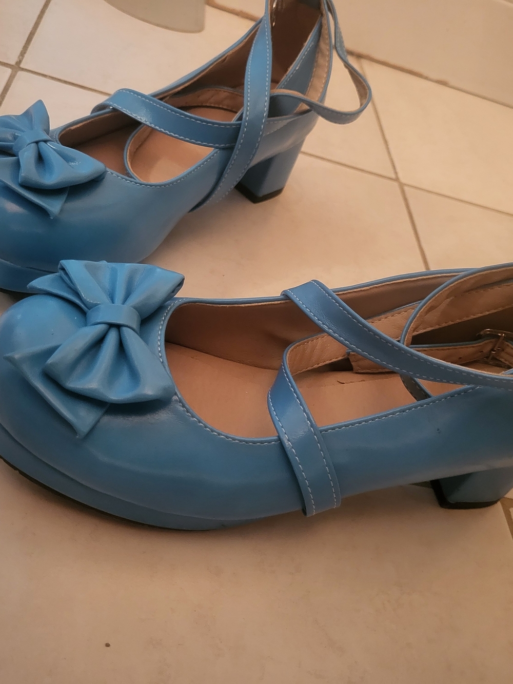 Blue Bow Mary Jane Heels